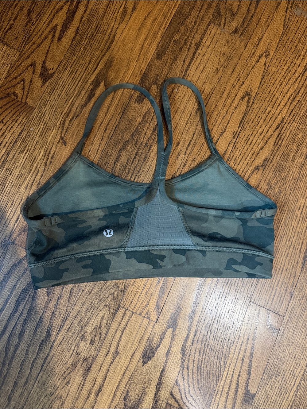 lululemon athletica Olive Green Camo Thin-Strap Sports Bra